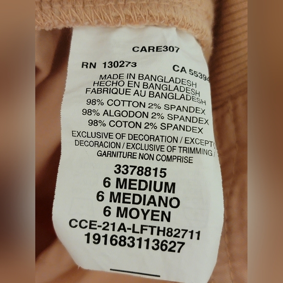 Lee Relaxed Fit Mid Rise Capris Size 6M - Picture 9 of 10